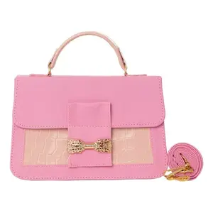 Sac bandoulière Fana Lesly Rosa en polyester à motif bonbon avec fermeture éclair, sac à bandoulière tendance pour femme, usage quotidien estival - Product Image 1