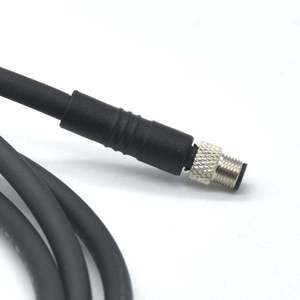 Mini tipo M5 conector impermeable de 3 pines IP67 enchufe moldeado de PVC PUR Cable macho hembra en ángulo recto para conectores circulares - Product Image 3