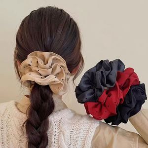 Hot Sale Korean Popular Style Silk High Quality Woman Fashion <b>Bow</b> Wavy Accessories Party Custom Fabric Hair Scrunchies - Product Image 3