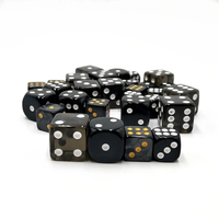 Mini dés de jeu en acrylique carrés à six faces, noir et blanc, taille 10 mm