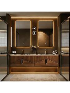 Medieval style bathroom cabinet hanging cabinet storage <b>mirror</b> cabinet washbasin cabinet double basin washbasin - Product Image 1
