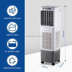 เครื่องทำความเย็นพลังงานแสงอาทิตย์ 2500 ลูกบาศก์เมตรต่อชั่วโมง แบบพกพา ใช้แบตเตอรี่ลิเธียมแบบชาร์จไฟได้ AC/DC พัดลมระบายความร้อนแบบระเหยน้ำ 12V ชาร์จไฟได้ - Product Image 4