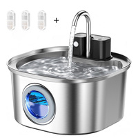Distributeur d'eau automatique élégant pour animaux de compagnie de 3,2 L - Acier inoxydable rechargeable facile à nettoyer - Abreuvoir pour chats et chiens