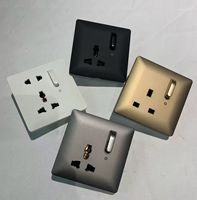 NUEVO Interruptor de Luz de Pared para el Hogar con Panel de PC Piano Keys 2026, 16A Alemán, 13A Reino Unido, Enchufe Universal, Acabado Gris Mate Suave como Piel de Bebé, Moderno