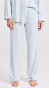 Pyjama de luxe bleu clair pour femme, ensemble en coton, pyjama boutonné, vêtements de nuit en modal, vêtements de nuit en fibre de bambou personnalisés, vente en gros - Product Image 6