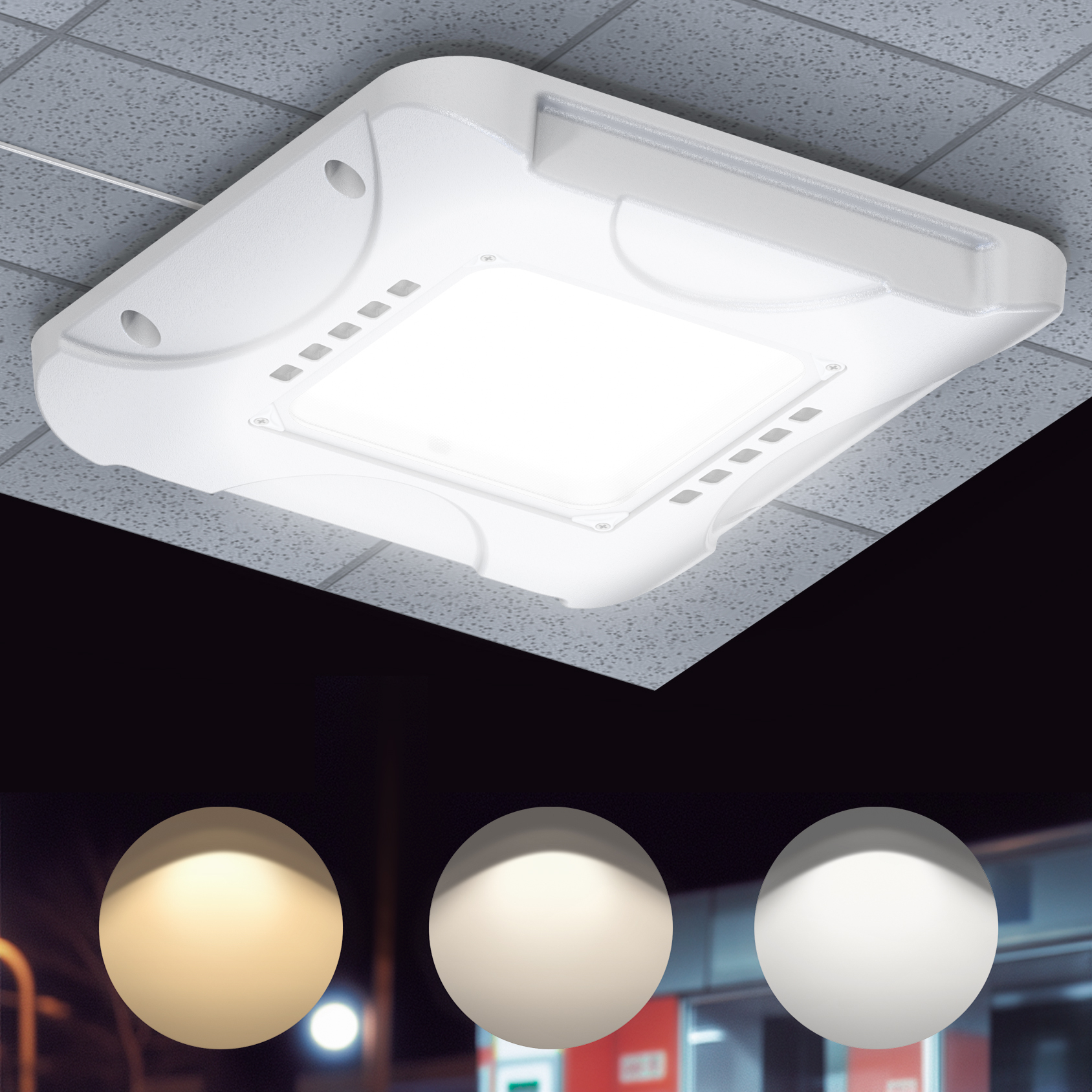 Ceiling Light IP65 100W 150W 200W Commercial Lighting Parking Garages Lamp Led Canopy Gas Station Light for Filling Fuel Station