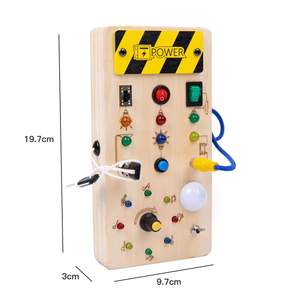 Camión de Bomberos con Circuito de Actividades, Juguete Montessori de Madera con Luces LED, <span class=keywords><strong>Juego</strong></span> de Mesa Sensorial para Niños - Product Image 3