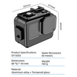 New Kim Loại Không Thấm Nước Trường Hợp Đối Với <span class=keywords><strong>GoPro</strong></span> 13/12/11/10/9 Hành Động Máy Ảnh Bảo Vệ Nhà Ở Lặn Phụ Kiện - Product Image 6