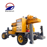 Foreuse hydraulique rotative diesel montée sur camion de 200m/300m pour puits d'eau, avec moteur à faible coût d'entretien et prix abordable