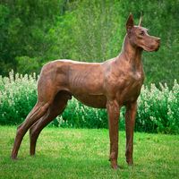 Statue de grand danois en Bronze, Sculpture de chien bouledogue français, décoration de maison en grande taille, vie en plein air