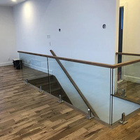 EKOO Pince de fixation moderne en verre pour extérieur, style contemporain, pour balustrade, clôture de piscine, main courante de balcon, garde-corps en verre