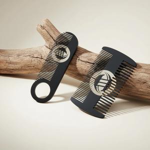 Peigne à barbe pour homme en acier inoxydable, à dents fines, portable, outils de coiffage pour la tête huilée - Product Image 2