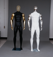 Mannequins masculins en plastique doré et argenté brillant, corps entier, avec muscles, pour présentation de vêtements en gros