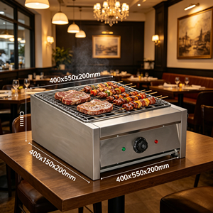 Equipo de Barbacoa Eléctrico para Cocina Comercial, Asador de Acero Inoxidable de 4KW para Mostrador, Parrilla de Grado Comercial - Product Image 4