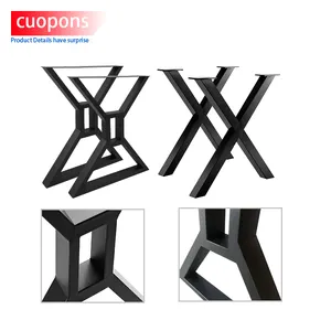 Table en plastique Toco pieds en acier inoxydable Table à manger métal industriel poste de travail moderne pieds de Table basse meubles de luxe