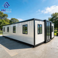 Villa conteneur préfabriquée extensible 60x120x5mm avec poutre supérieure, 40 pieds 20 pieds, 1 2 3 4 5 chambres, cuisine, maison étanche