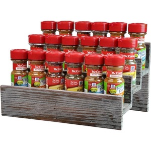 Wooden Spice <b>Rack</b> 3 Tier Staircase <b>Storage</b> Organizer For Kitchen <b>Bottles</b> Standing Type Durable Rectangle Shape - Product Image 1