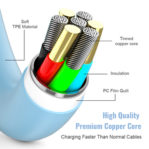 Câble de données Micro USB Miccell en TPE tressé de type C, blindé, 4 cœurs, charge rapide 5V/3A pour téléphones Android et écouteurs - Product Image 4