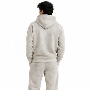 Sudaderas con Capucha Extra Grandes Personalizadas, 100% Algodón, Transpirables, Ropa Deportiva de Invierno, Conjunto de Dos Piezas con Cordón Ajustable y Pantalones Deportivos, OEM - Product Image 3