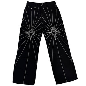 Pantalones Vaqueros de Mezclilla de Alta Calidad Estilo Y2K con Remaches, Corte <span class=keywords><strong>Recto</strong></span>, Estilo Punk, Botones, Elásticos, Impermeables, Negros, para <span class=keywords><strong>Hombre</strong></span>, ODM - Product Image 1