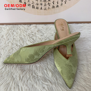 Mules de Tacón Fino con Punta Cerrada Estilo <span class=keywords><strong>Chino</strong></span>, Ligeros y Suaves, de Moda, para Mujer, OEM Personalizados - Product Image 3