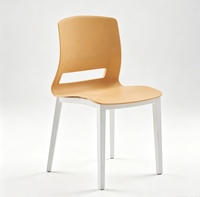 Chaise de salle à manger moderne en plastique légère et portable avec accoudoirs et dossier ergonomique, empilable, imperméable, pour la maison, le bureau et l'école