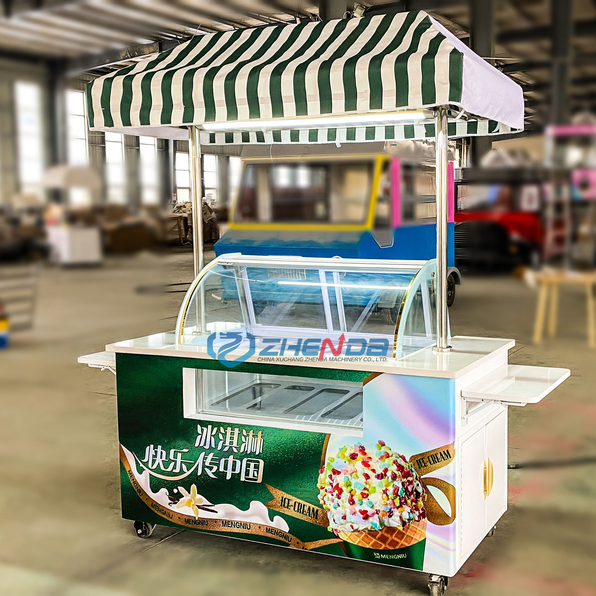 Outdoor Market Mobile Shopping Vending Cart Float Stall Snack Display Stand Business Event Trade Show Trolley