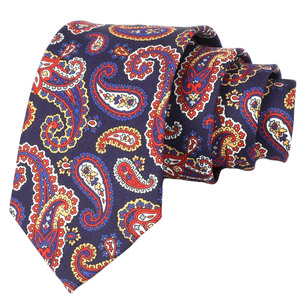 Новая модель 2025 года: элитный мужской галстук 8 см с принтом, высококачественный узор «пейсли», 100% полиэстер - Product Image 3