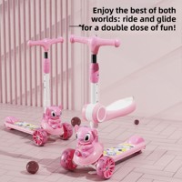 Trottinette Enfant Pliable en Plastique à 3 Roues, Trottinette Musicale pour Enfants, Jouet d'Extérieur, Vente en Gros à Prix Abordable