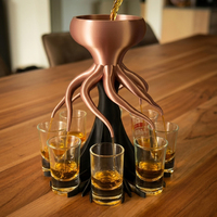 Distributeur et support d'alcool créatif en forme de pieuvre à 8 jets, idéal pour les bars à domicile, les fêtes et les amateurs de barware