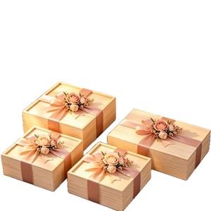 Caja de Regalo de Madera Rectangular Hecha a Mano, Caja de Almacenamiento de Madera Maciza, Caja de Recuerdos para Boda, Empaque para Regalo - Product Image 5