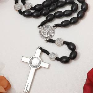 Chapelet catholique en bois avec perles, croix, Jésus, saint, christianisme, cadeau pour Pâques, église - Product Image 4