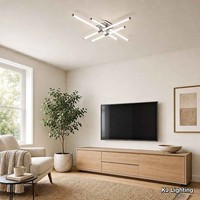 Plafonnier moderne et simple avec bras tubulaires croisés pour salon, cuisine, couloir, chambre, hôtel