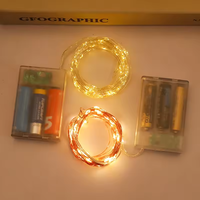 Guirlande lumineuse LED de Noël en forme de hibou, fil de cuivre, multifonction, batterie intégrée, blanc chaud, IP20, 1 m, lumières décoratives