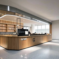 Vitrina de Vidrio LED Personalizada para Barra de Cerveza, Mueble de Diseño para Cafetería, Restaurante y Mostrador de Café