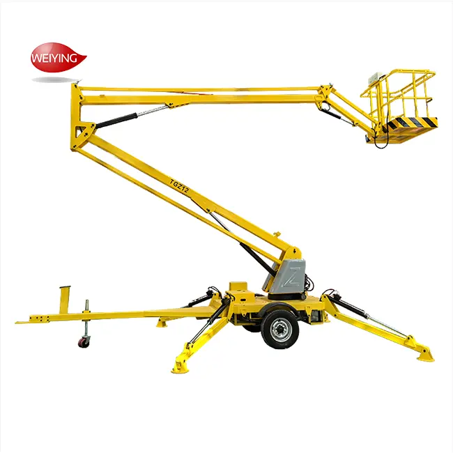8m-18m cherry picker towable boom lift trailer mounted articulating sky lift towable spider lift with CE ISO