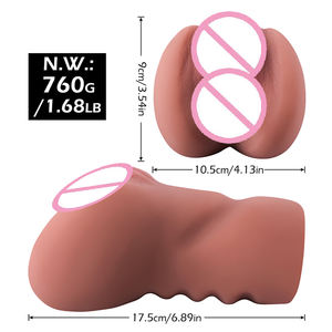 Mainan seks Vagina saku elastis mudah dibersihkan pria masturbasi Anal Vagina warna cokelat kualitas tinggi 760 g - Product Image 3