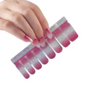 Eco-friendly Bulk Wholesale Cosmetic Nail Manicure Glitter Polish Strips Nail Art Sticker Decal