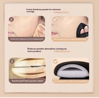 Houppette en poudre noire en forme d'ananas, pratique, pour usage humide ou sec, ultra-douce, ultra-épaisse, haute élasticité, application de maquillage fluide