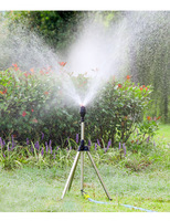Alat Penyiram Taman Otomatis Berputar dengan Tripod Stainless Steel, Jet Air 360 Derajat untuk Irigasi Taman dan Rumput