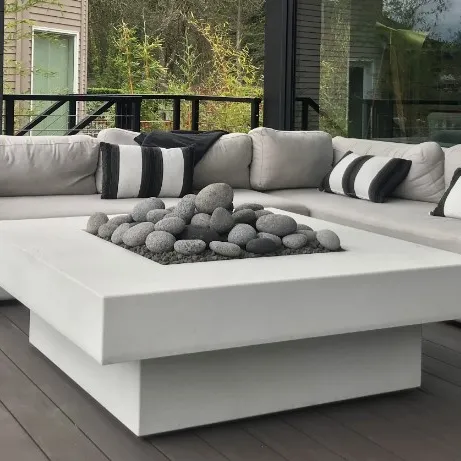 Conjunto de sofá, conjunto de sofá de mesa de fogo personalizado móveis ao ar livre pátio piscina de fogo gás tigela/pit