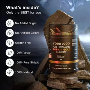 OEM Pure Shilajit Gummies Himalayan Gold Shilajit Gummies grosir suplemen Vegan organik dengan Ashwagandha - Product Image 3