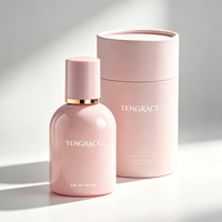 Flacon de parfum personnalisé avec logo rose noir 30ml 50ml 100ml Flacon de parfum en verre avec vaporisateur Flacon de parfum de luxe avec emballage boîte cadeau