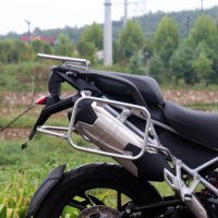 MOSPEED Moto Acier Inoxydable 12L Porte-Bagages Latéral Cadre Sacoche Selle Top Case Arrière pour R1200GS R1250GS Adv