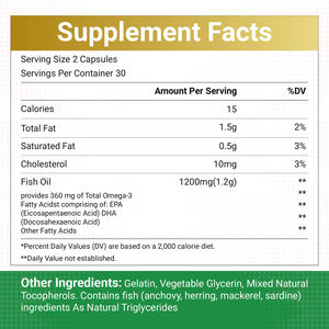 Complément Alimentaire Combo Connectivité Cérébrale & Santé Cardiaque OEM/ODM – Formule Douce, Gélules Molles d'Huile de Poisson Oméga-3 - Product Image 5