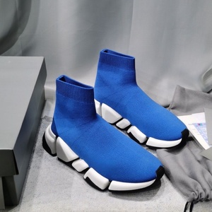 Nouvelles Baskets Montantes Décontractées en Tricot Noir et Blanc 2026, à Enfiler, avec Semelle Épaisse et Massif - Product Image 4