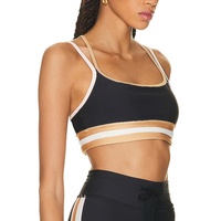 Hauts de yoga contrastés pour femmes, soutien-gorge de sport, vêtements d'exercice à dos ajouré, ensemble de yoga noir et blanc pour l'entraînement