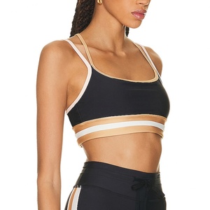 Contrast Color Yoga Tops Ladies Activewear Yoga Bra Women Hollow Back Exercise Wear Black and <b>White</b> Yoga <b>Set</b> for TraIning - Product Image 4