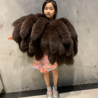 Manteau en fourrure de renard pour enfants, veste en fourrure de renard véritable, vêtements d'extérieur en fourrure de renard moelleuse pour l'hiver
