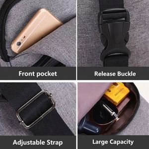 Mochila Oxford Negra Resistente al Agua con Logotipo Personalizado de Alta Calidad, Bolso Bandolera de Pecho y Hombro, Bolsos de Viaje para Hombre - Product Image 5